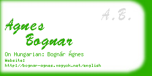 agnes bognar business card