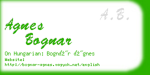 agnes bognar business card